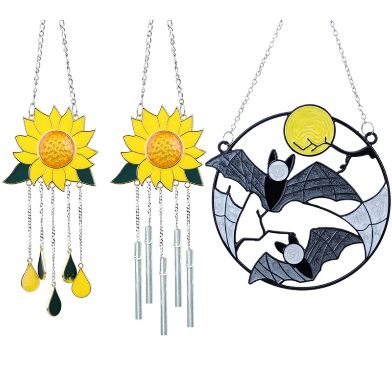

Подсолнухи, ветряные колокольчики, металлический Ловец Солнца, ветронепроницаемые колокольчики, подвесное украшение, Декор