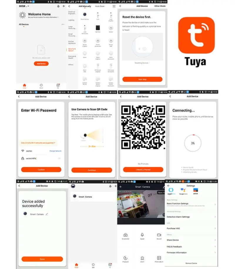 Камера видеонаблюдения Tuya Smart Life 2 Мп 1080P Wi-Fi IP PTZ ИК ночное видение | Электроника