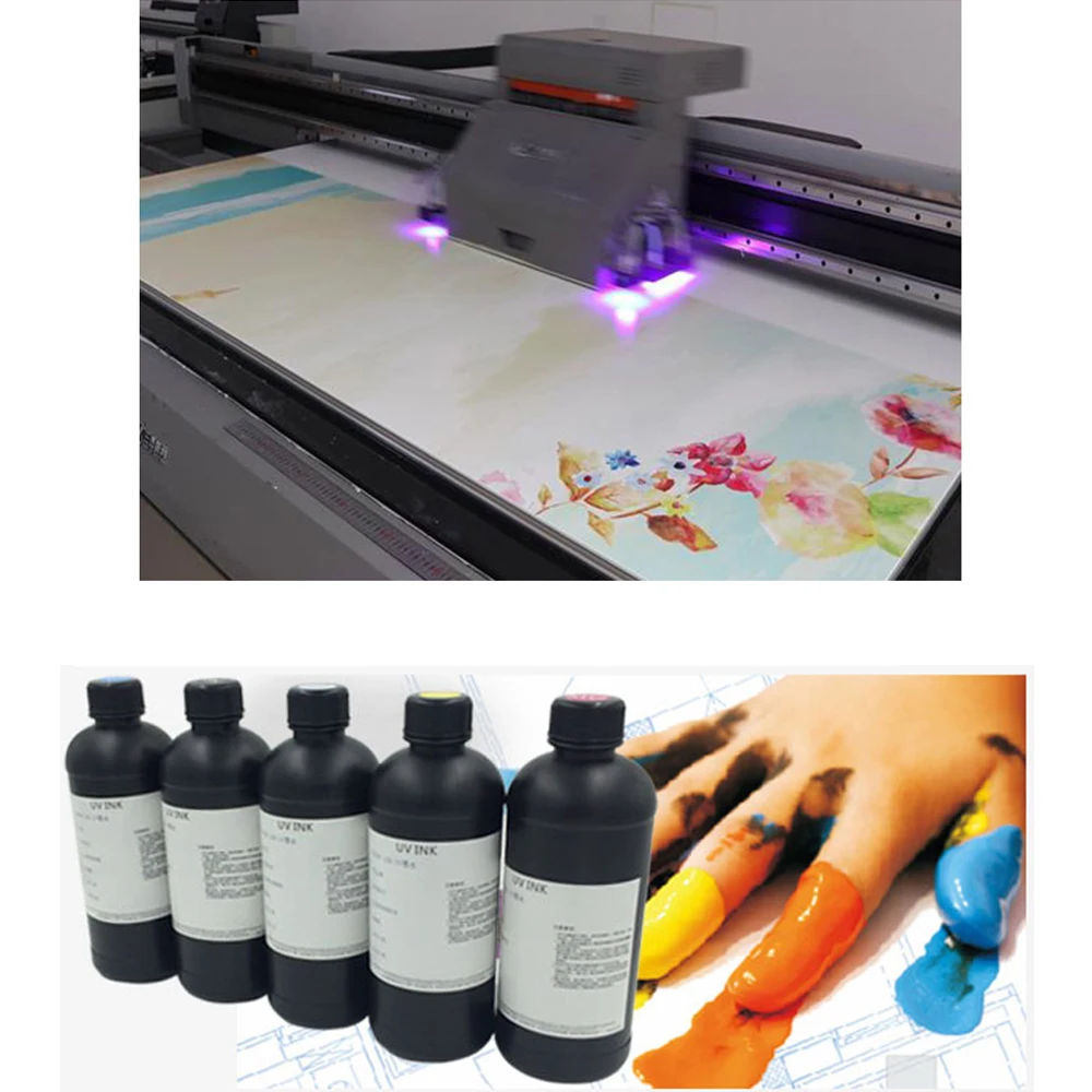 Светодиодные УФ-чернила для Epson 1390 R1800 R1900 4800 4880 7880 9880 УФ планшетный принтер DX4 DX5 DX6