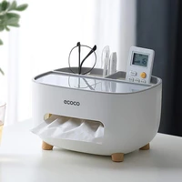 ecoco tissue box with remote control storage napkin holder multifunctional sundries storage for bathroom bedroom and office