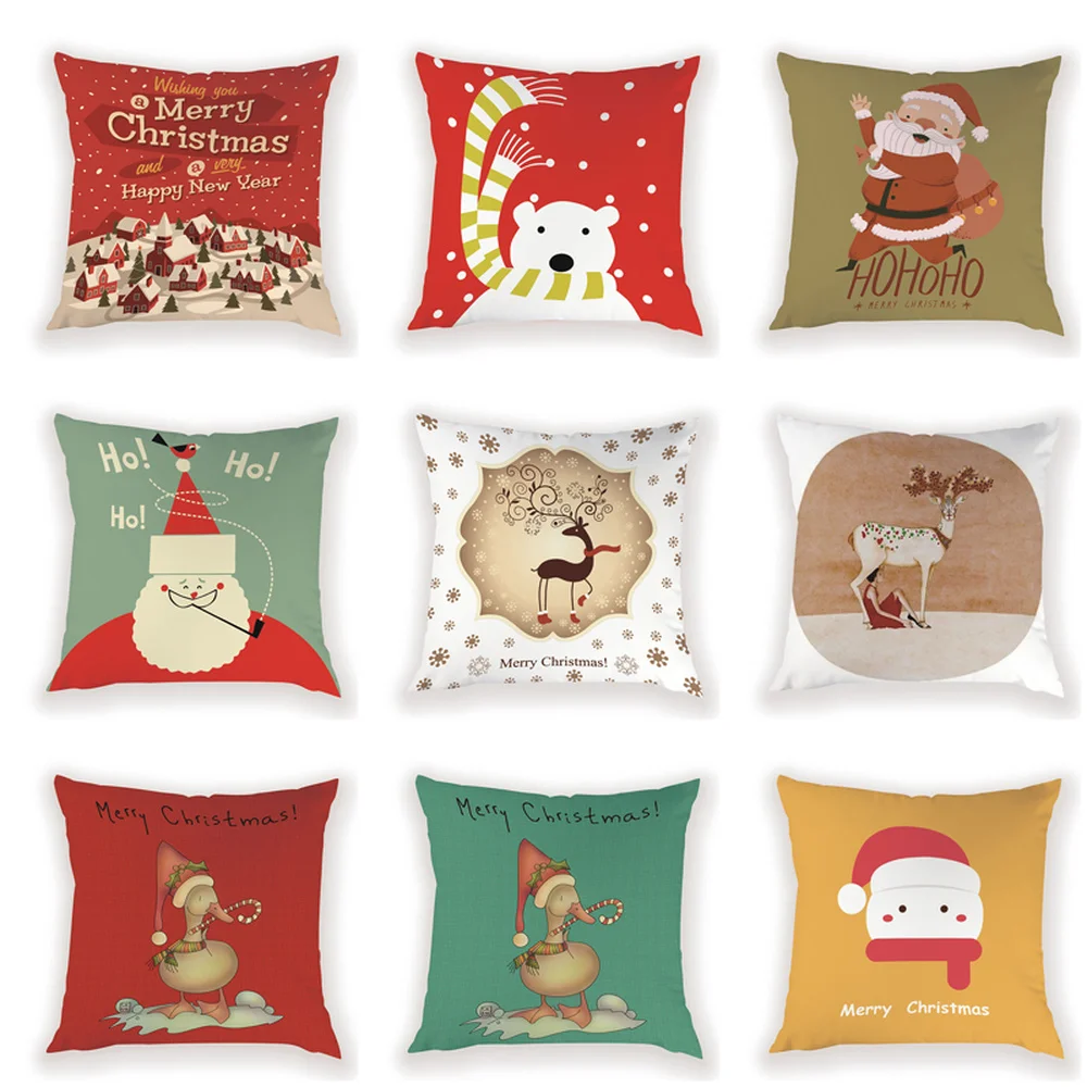 Мультяшные наволочки для диванных подушек счастливого Санты дивана кровати