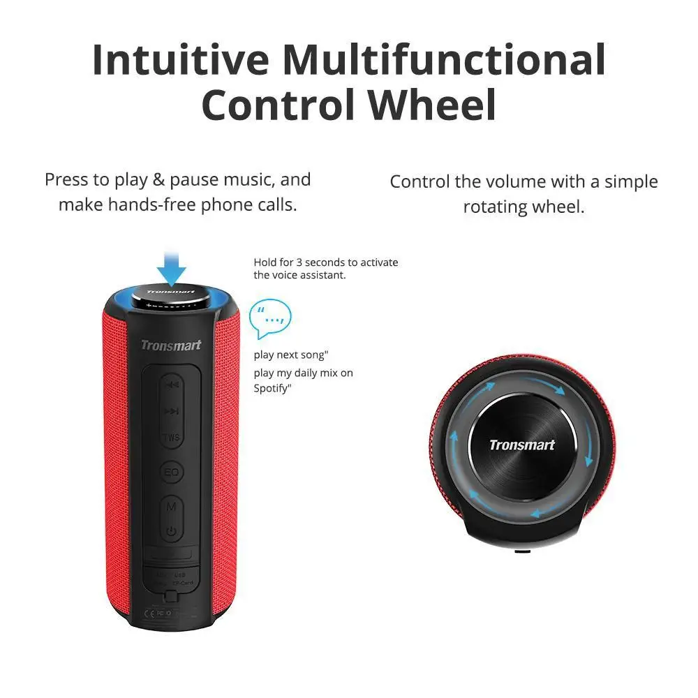 Bluetooth колонка Tronsmart T6 Plus 40 Вт переносная с насыщенными басами звуковая панель