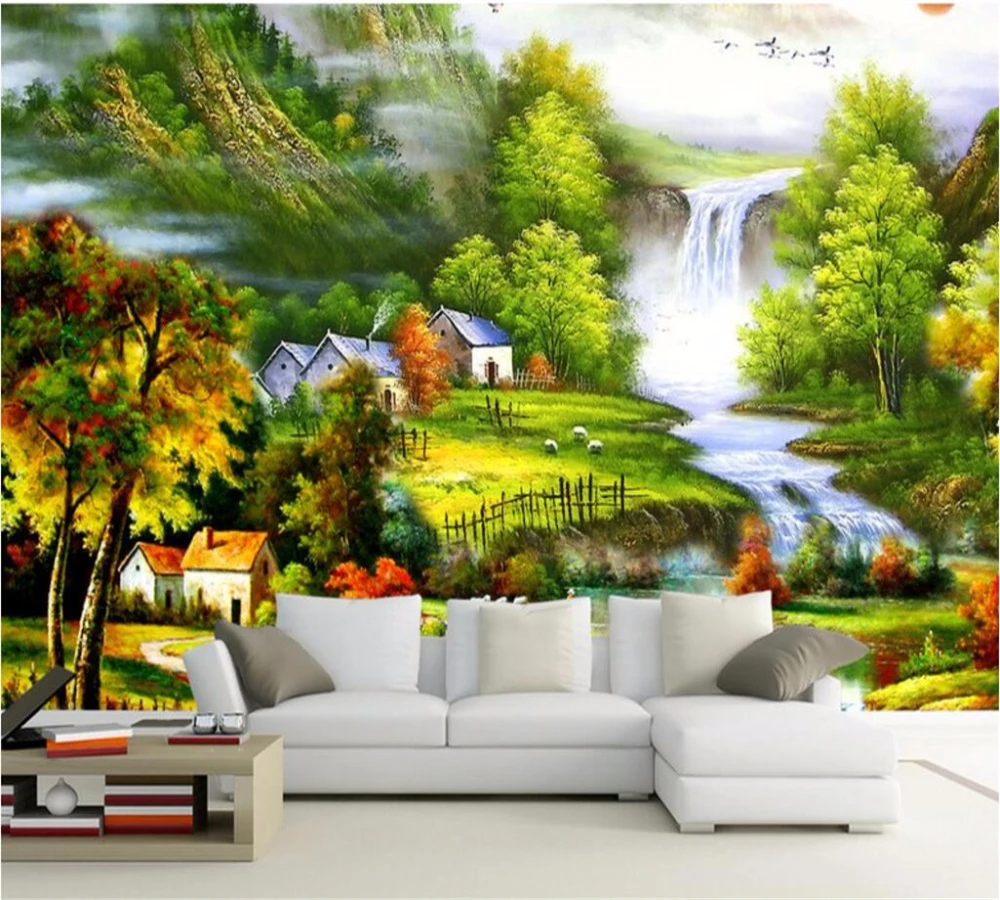 

beibehang Custom modern 3D murals beautiful rural scenery landscape decoration fashion living room wallpaper papel de parede