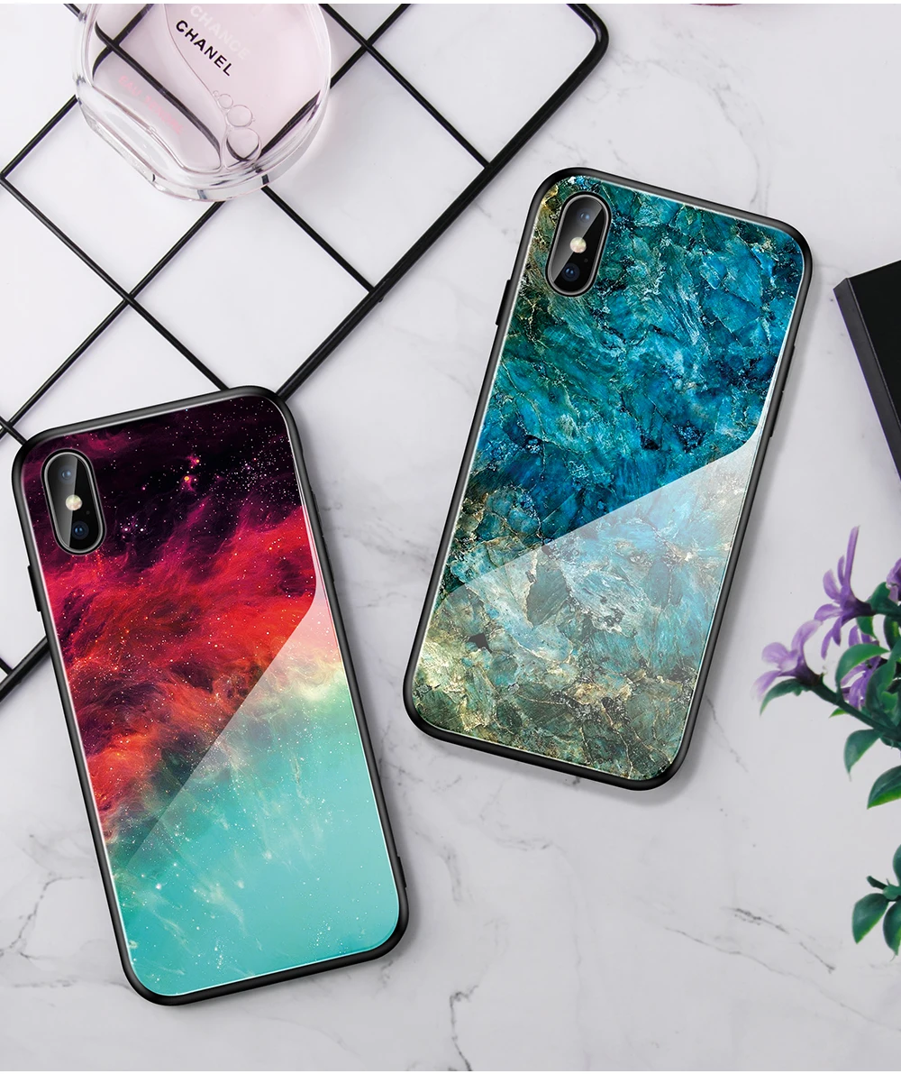 Чехол Heyytle из закаленного стекла с градиентом для iPhone 7, 8 Plus, 6, 6 s, чехол с изображением звездного неба, для iPhone X, XS, XR, 11 Pro, Max, чехол с рисунком
