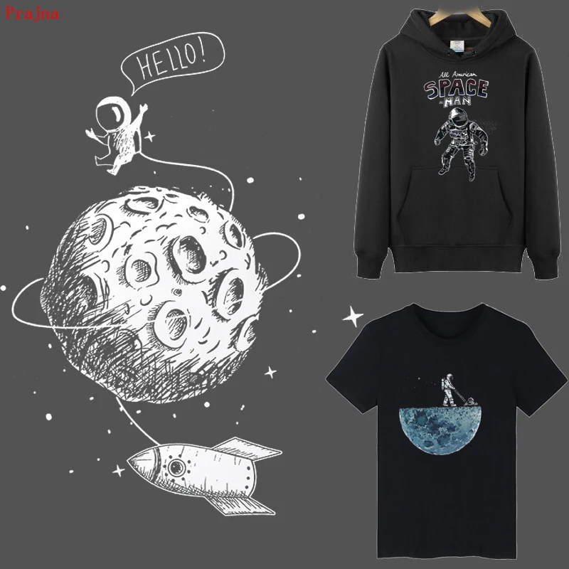 

Prajna Iron On Transfer For Clothes Astronaut Space Patches Stripes Heat Vinyl Transfer Thermal Stickers On Clothes Patch Badges