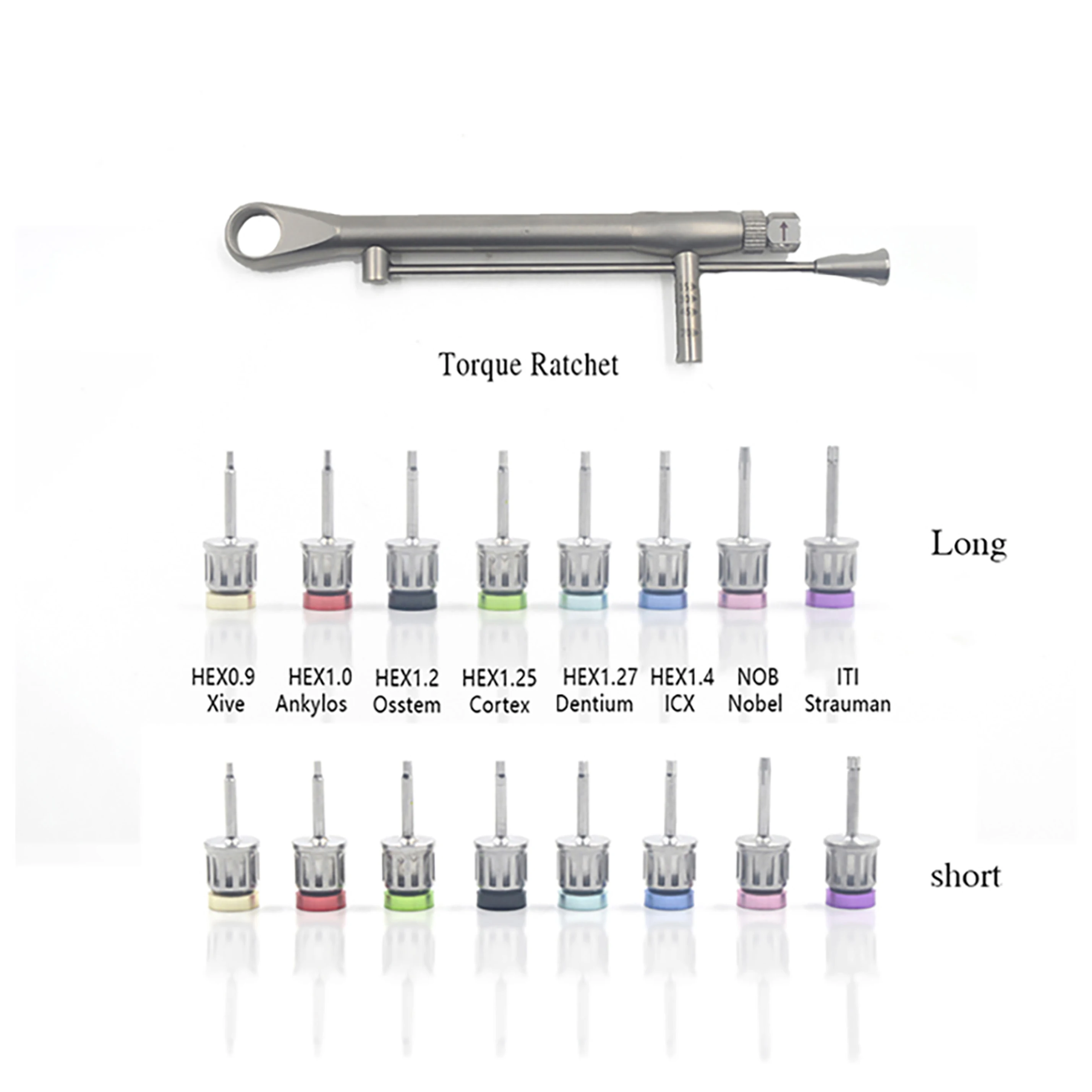 

Dental Implant Torque Wrench Prosthetic Kit Universal Screwdriver Tools Ratchet 10-70NCM With Drivers Dentista Odontología Color