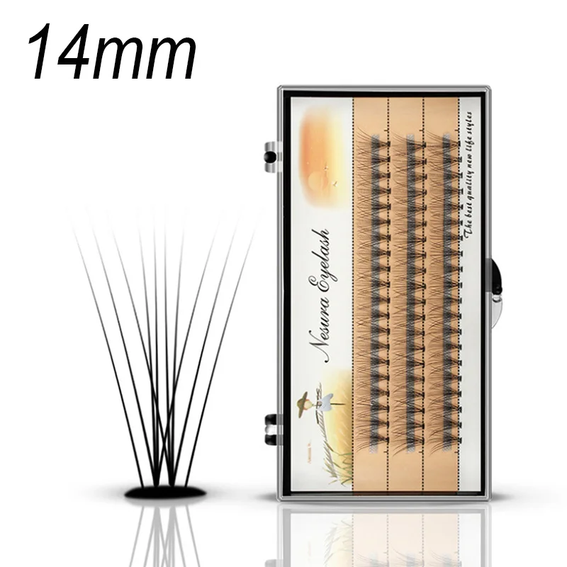 14mm(0.07mm) 60 пряди, норковые ресницы для наращивания, натуральные, 3D, русский объем, искусственные ресницы, индивидуальные, 10D, Кластерные ресницы для макияжа, Cilios - Цвет: 14mm(0.07mm)
