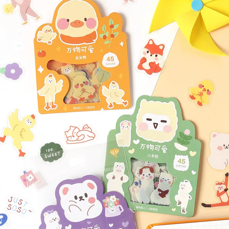 20 компл./лот Kawaii канцелярские наклейки Веселые милые животные дневник