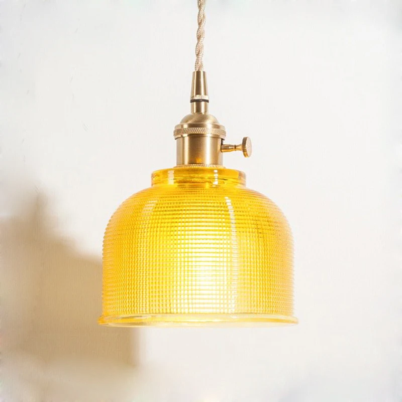 Подвесной светильник из скандинавского стекла с переключателем 5 цветов медный