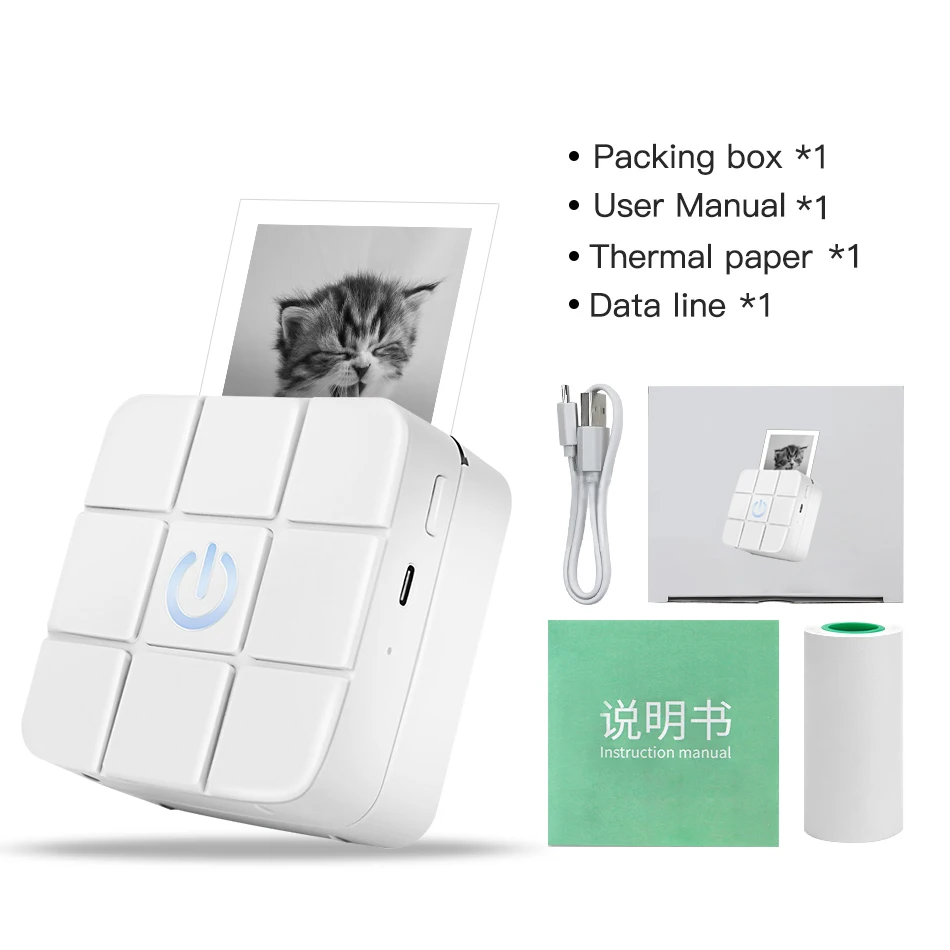 

Milestone Portable Printer принтер Impresora Portátil Thermal Mini Photo Wireless Bluetooth Fast Home Phone 85mm Android Study