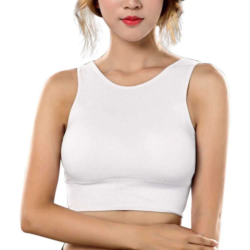 

1Pcs Women Sports Bras Tops Elastic Shockproof Padded Running Bra Vest Solid Color Fitness Yoga Sport Breathable Tops Vest