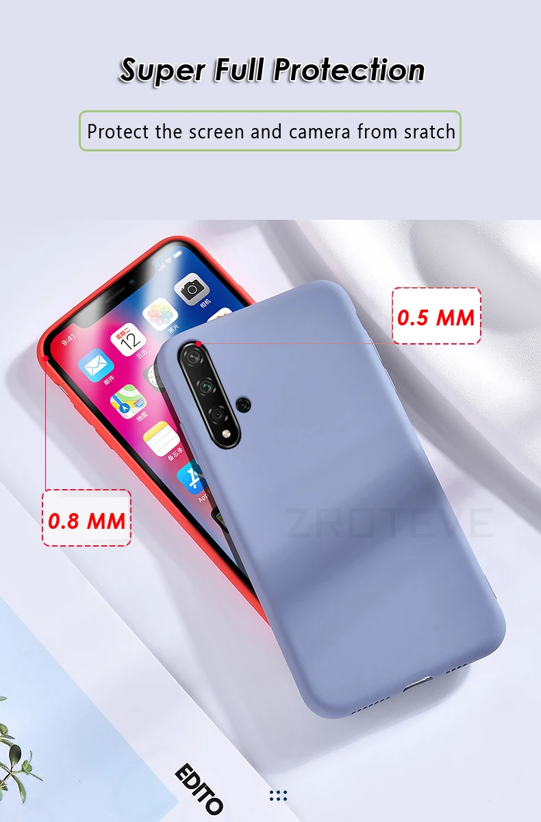 Honor 20 Pro Чехол ZROTEVE жидкий силиконовый чехол для huawei Honor 20 10 Lite 20i i чехол мягкий чехол huawei Honor View 20 V20 чехол s