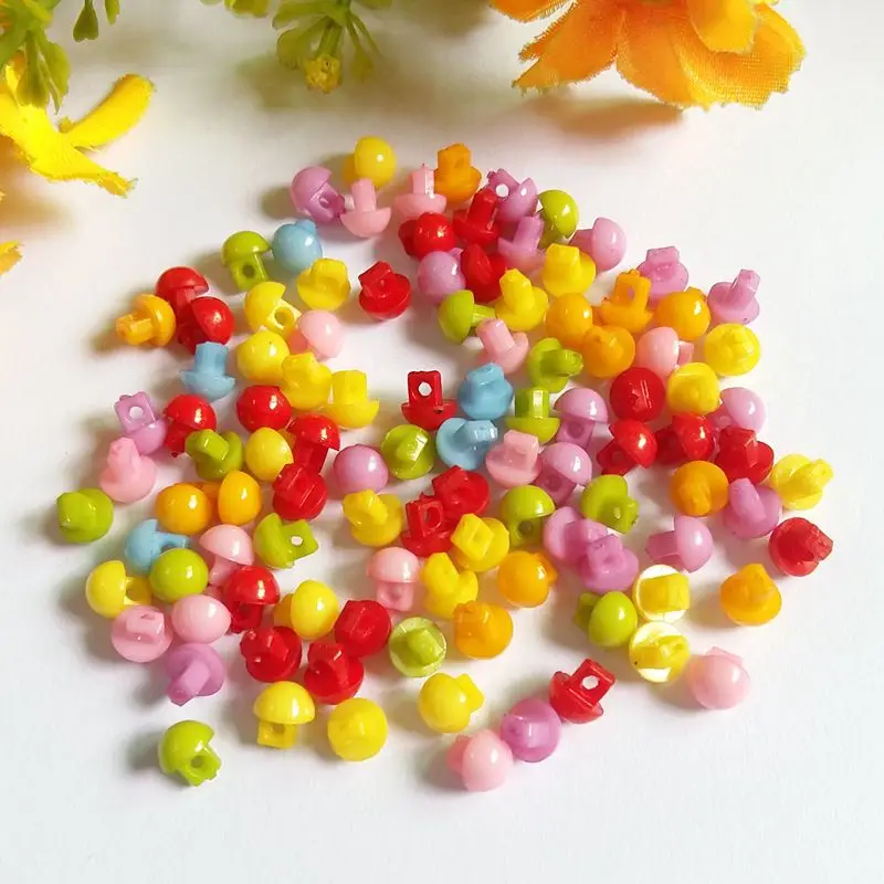 

200 шт., пластиковые разноцветные пуговицы, около 6 мм