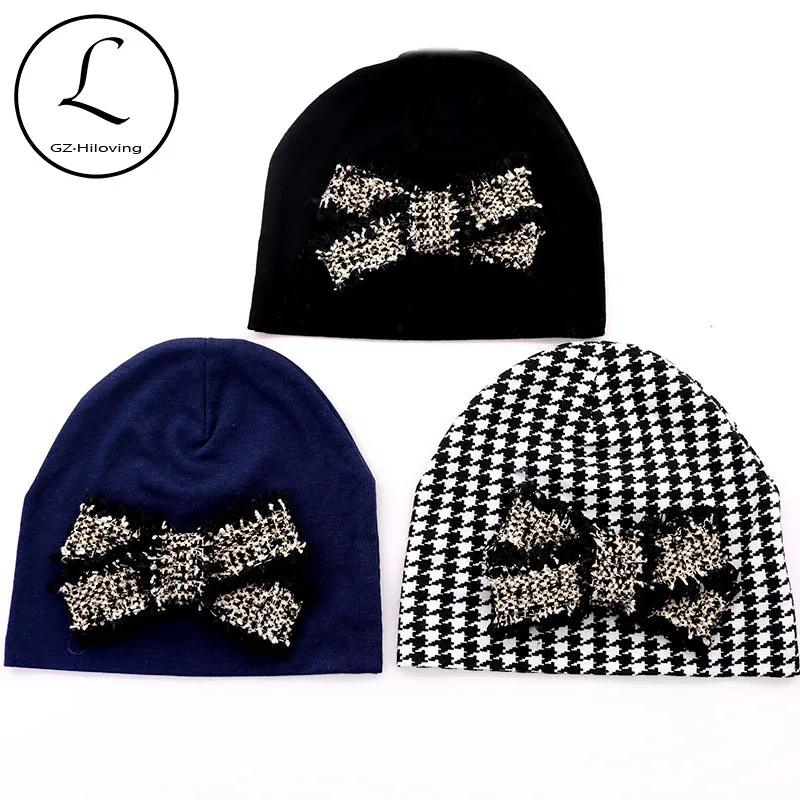 Шапка Вязаная Детская хлопковая с большим бантом для новорожденных | одежда и