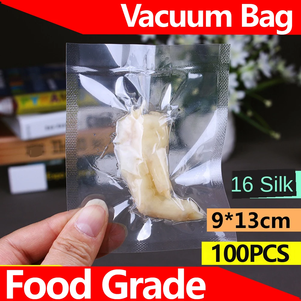 

Нейлоновые пакеты для вакуумной упаковки пищевых продуктов, 9 х13 см, 16 шт.