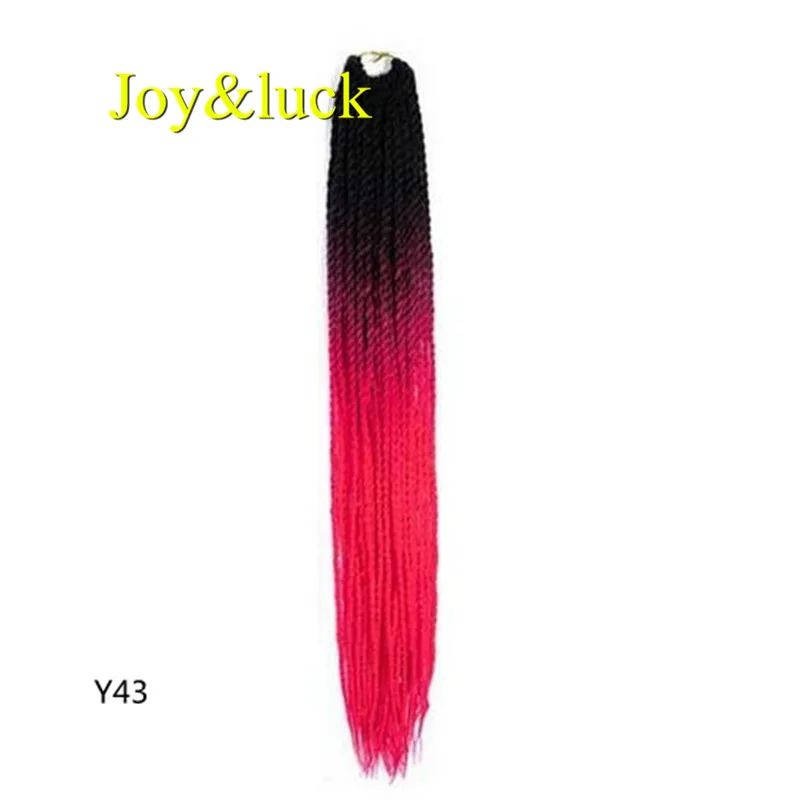 Y43 Joy& luck 24 дюйма Сенегальские закрученные крючком косички 30 прядей синтетические волосы для наращивания плетение волос - Цвет: Y43