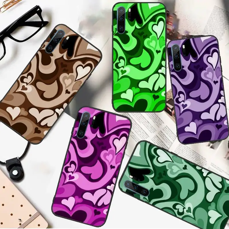 

Purple Heart Swirl Pattern Cover Phone Case For Huawei honor Mate 10 20 30 40 i 9 8 pro x Lite P smart 2019 nova 5t