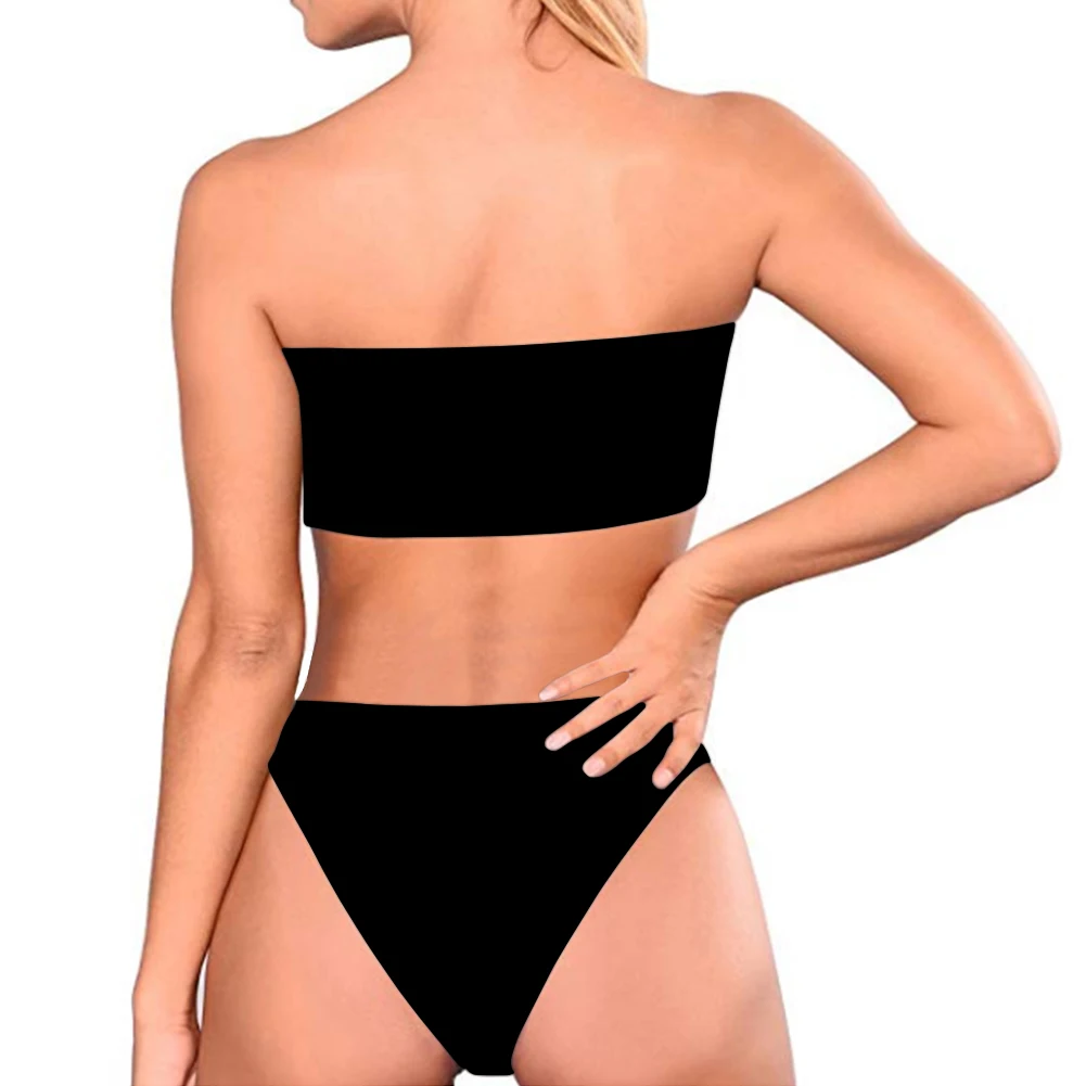 Devil Fashion Ladies Party Print SwimsUit Punk Tube Top Summer Swimsuit Sexy Black Punk Vest Top