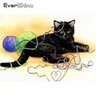 Алмазная живопись EverShine с кошкой, полноформатная вышивка с изображением животных, мозаика из страз, мультяшный подарок для детей