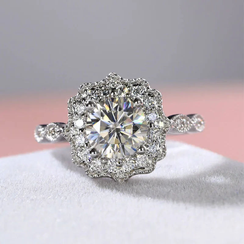 2019 Роскошное винтажное обручальное кольцо из розового золота/белого золота 2