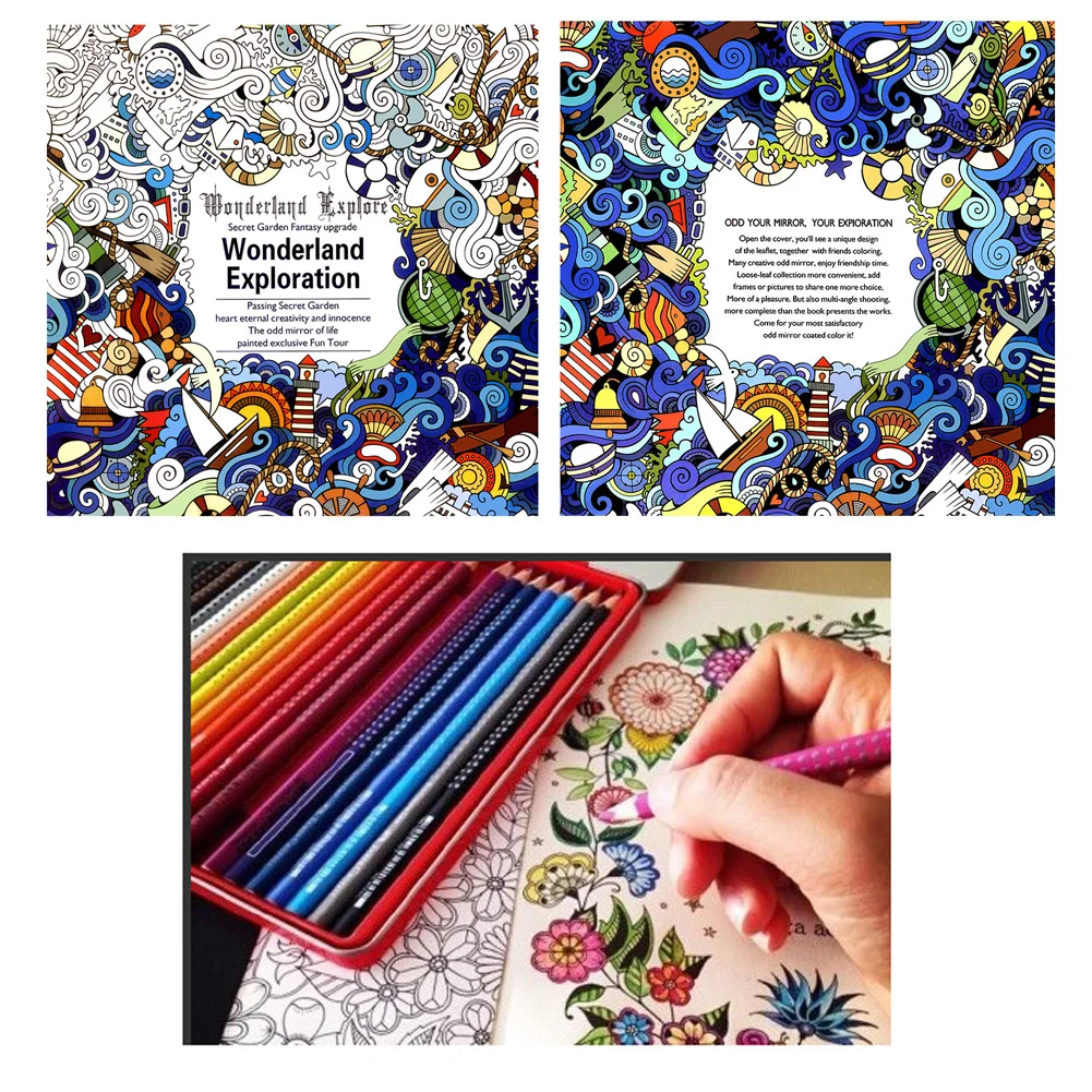 

New English Adult Graffiti Gifts Books Wonderland Exploration Coloring Book