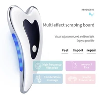 heated vibrating facial massager electric gua sha board red blue light therapy scraping plate face lifting slimming