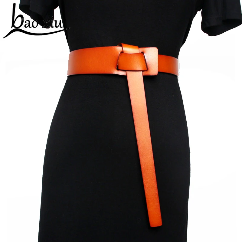 Женские винтажные ковбойские ремни из натуральной кожи Длинные с металлической