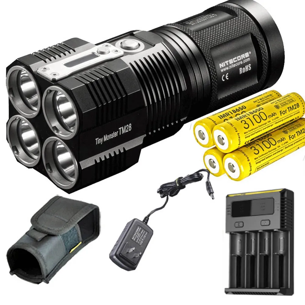 TM28 4X IMR3100 I4 NITECORE TM28 перезаряжаемый Fashlight 4* CREE XHP35 HI Светодиодный Прожектор Макс 6000 люмен 8 режимов работы луч бросок 655 метр фонарь - Испускаемый цвет: TM28 4X IMR3100 I4