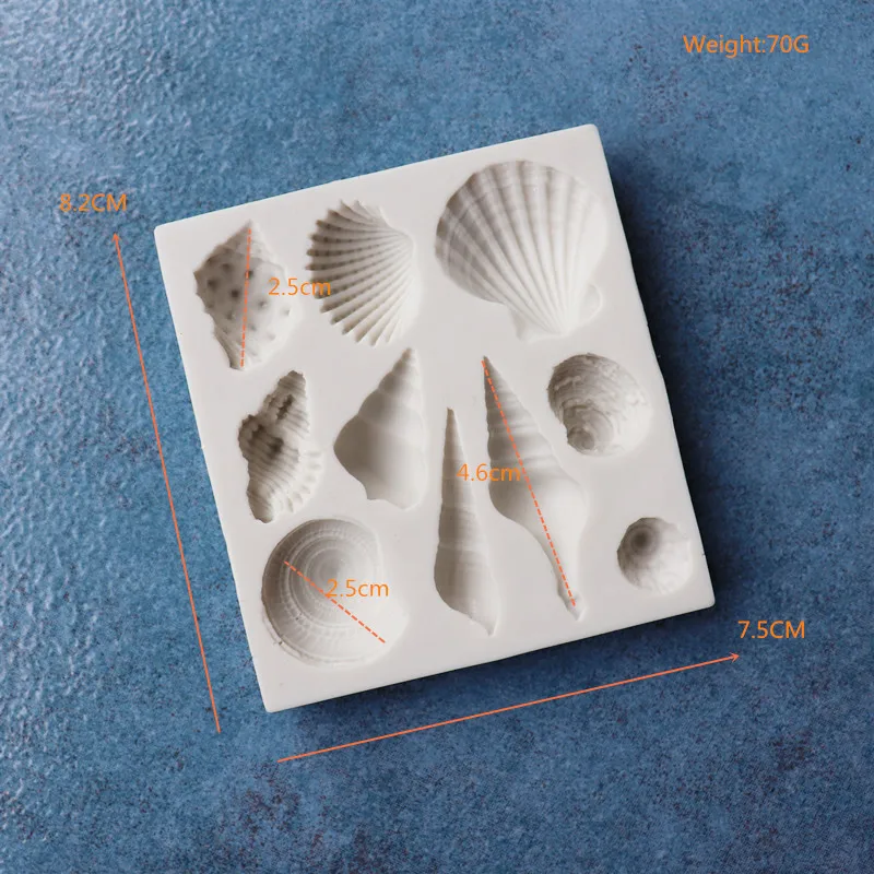 Силиконовая форма сделай сам для шоколада с красивыми ракушками морскими