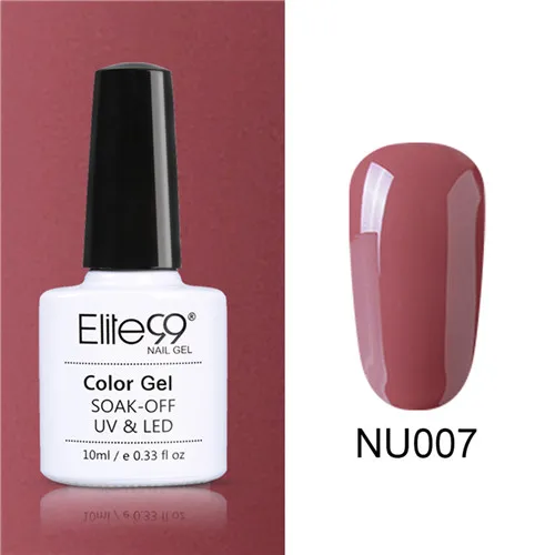 NU007 Elite99 Гель-лак Набор UV Vernis Полупостоянный праймер верхнее покрытие 10 мл телесный гель лак для ногтей, маникюр гель лак PolishesNails - Цвет: NU007