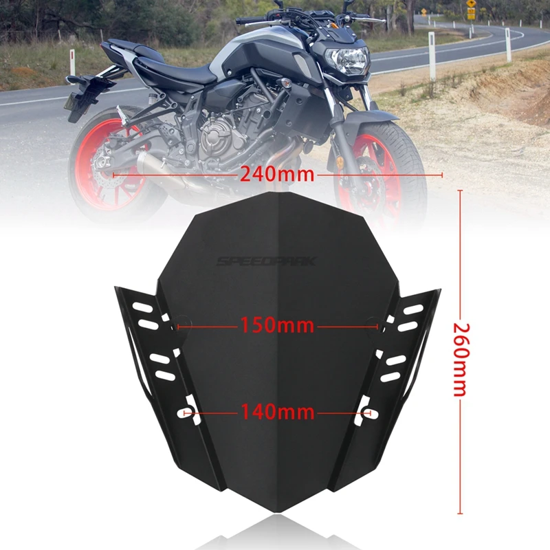 

Motorcycle CNC Windshield Windscreen Kit Deflector Fits For YAMAHA MT-07 MT 07 2018 2019 MT07 FZ07 FZ-07 FZ 07 2018 2019