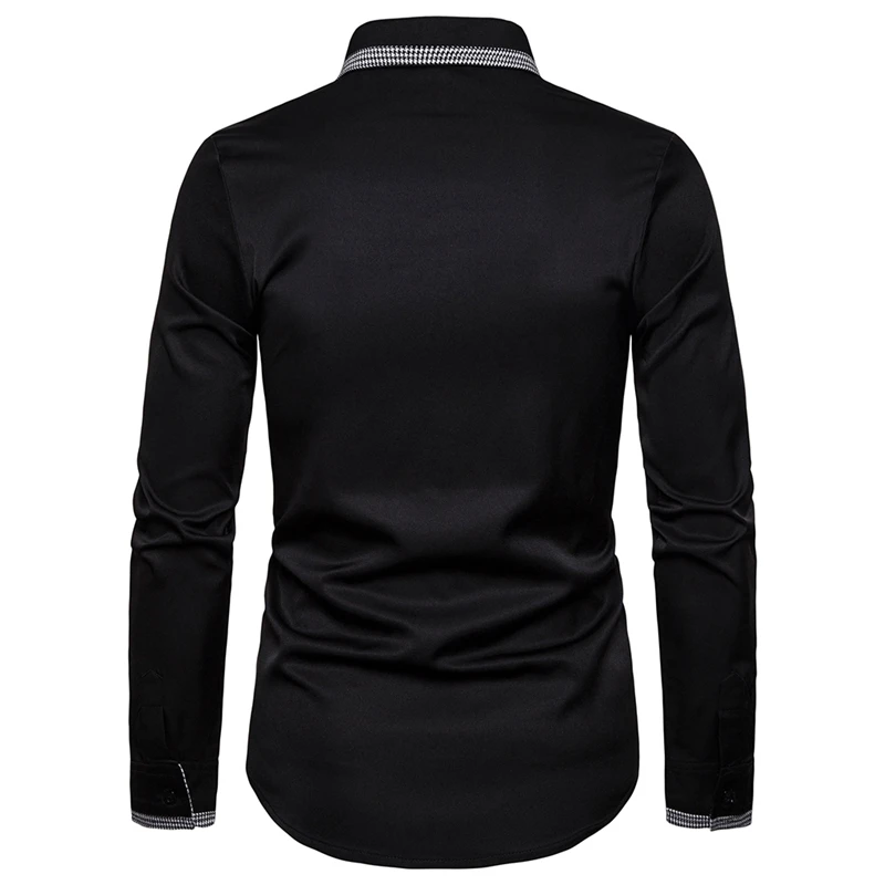 Disputent Мужская Повседневная рубашка Slim Fit на пуговицах официальные сорочки с