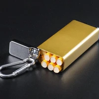 portable mini cigarette case small 8 pack portable metal pendant ashtray storage container cigarette accessories