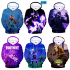 Толстовка с капюшоном и 3D-принтом Ворона для мальчиков и девочек, 2021