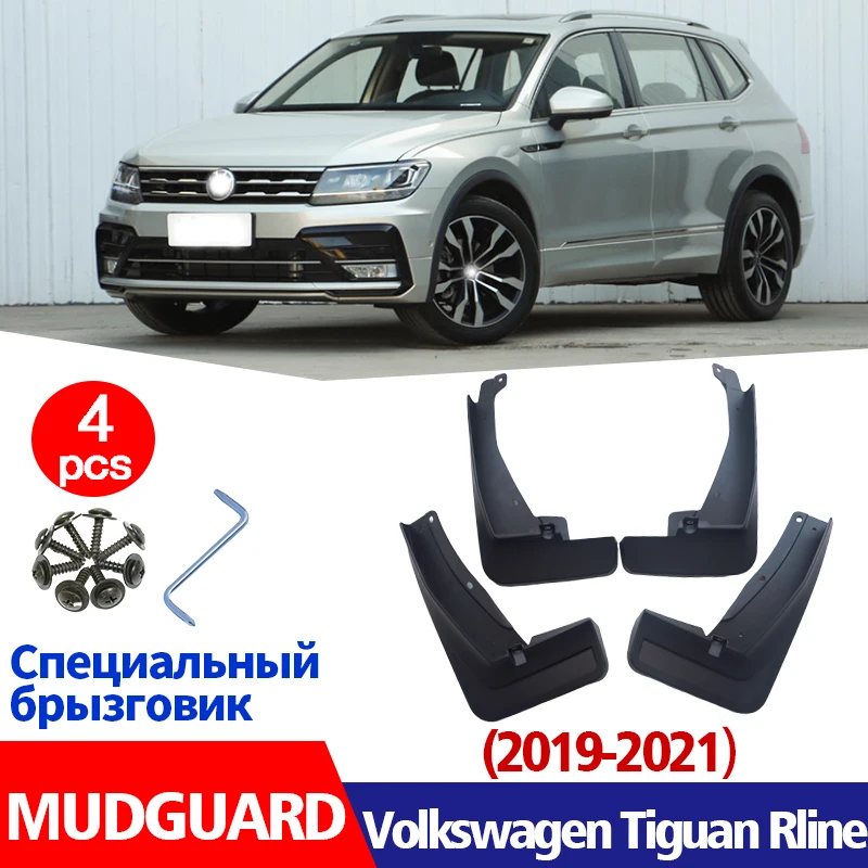 Car Fender ste 4pcs FOR Volkswagen VW Tiguan Rline Mudguard Fenders Mud Flaps Guard Splash Accessories Auto Styline Front Rear