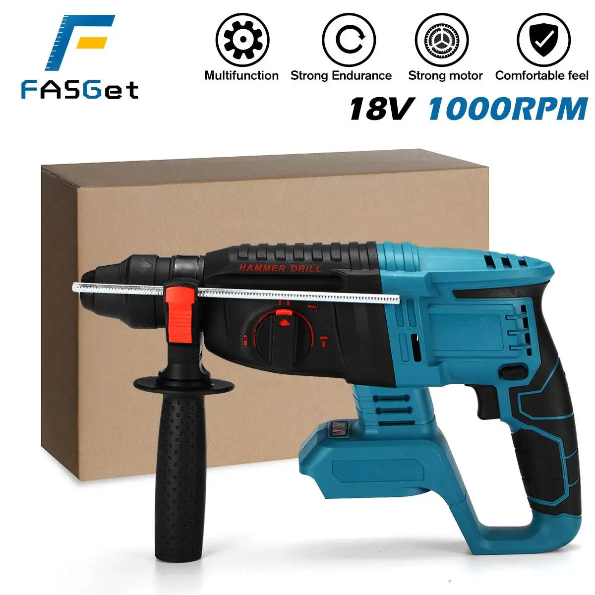 Бесщеточный Электрический вращающийся молоток FASGet 6200 об/мин перезаряжаемый
