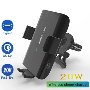 automatic clamping 20w car wireless charger for iphone 12 xs 11 se pro samsung xiaomi infrared sensor car phone holder charger free global shipping