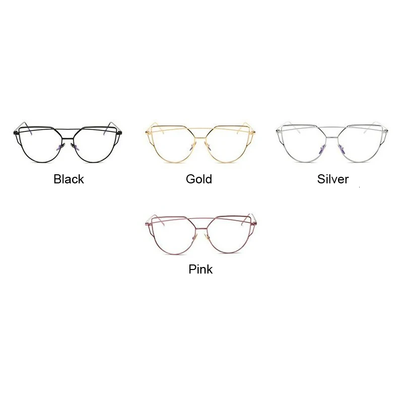 

Fashion Glasses Women Vintage Cateye Eyeglasses Frame Metal Myopia Optical Eyewear Transparent Lens Comfort Light Spectacle