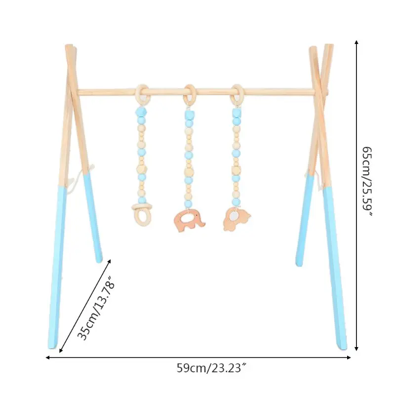 

1Set Nordic Cartoon Baby Toys Wooden Gym Fitness Frame Rack with Hanging Pendant Teethers Toddler Infant Room Decor Wholesale