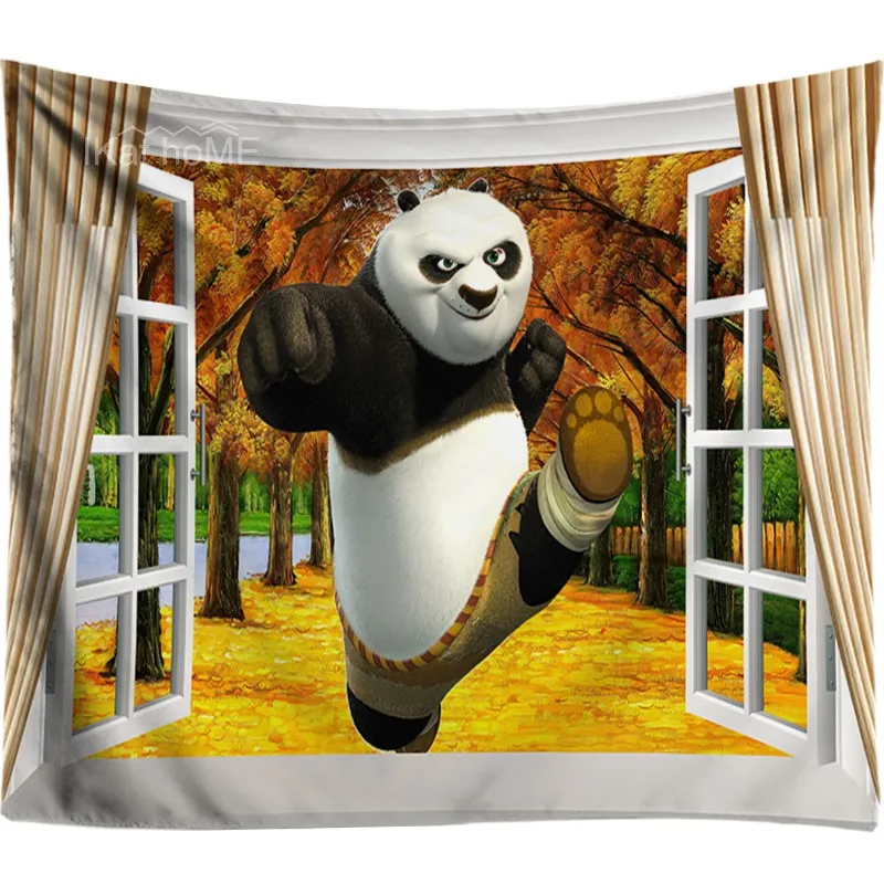 

Cartoon Anime Panda Tapestry Wall Hanging Large Size Wall Tapestry Cheap Hippie Trippy Wall Tapestries Bedroom Dorm Boho Decor