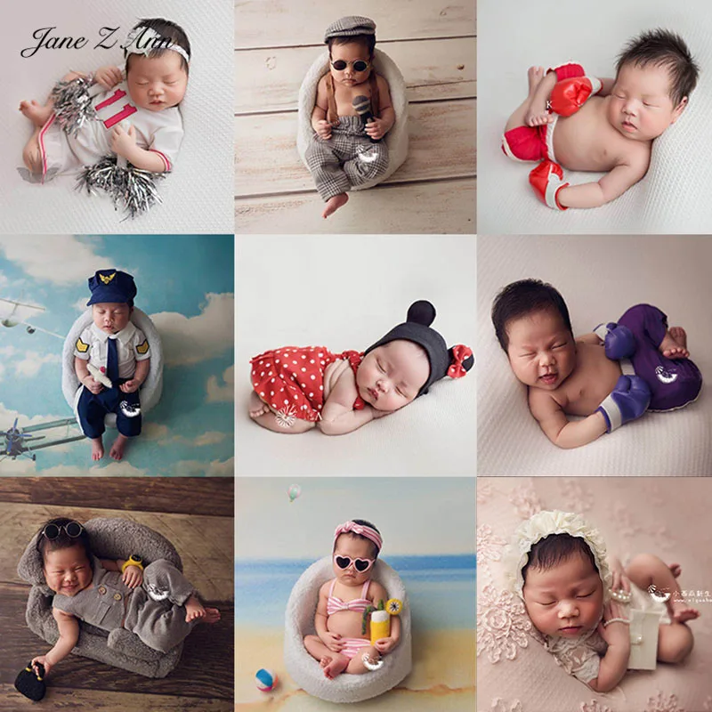 Jane Z Ann Newborn photo props baby creative theme police singer cheerleaders beach lady costume studio shooting idea | Детская одежда