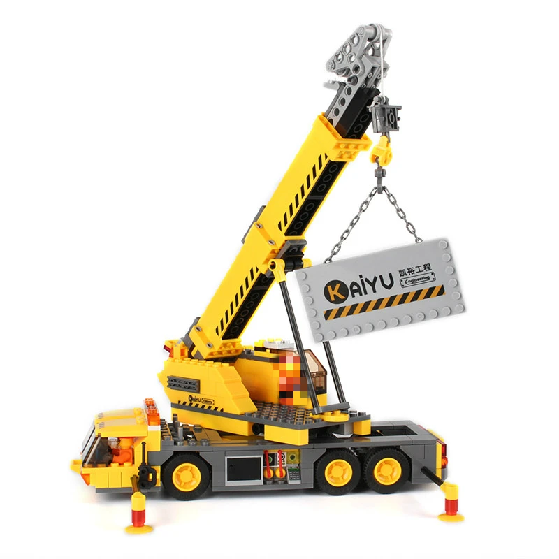 

Kazi Engineering crane vehicles Toys Enlighten Building Blocks Model Compatible City Sets Education Bricks Gifts For children