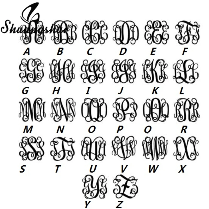 Shuangshuo готическое ожерелье с крупными буквами монограммой на английском языке из