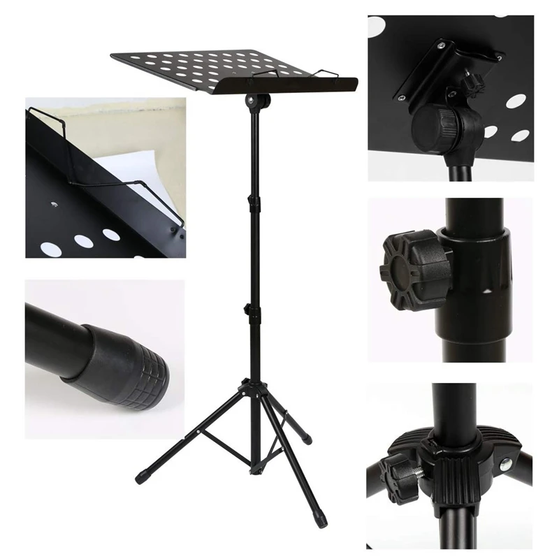 

50 x 35cm Sheet Music Stand Folding Metal Music Score Tripod Stand Holder with Widened Thickened Large Panel for All Musical Ins