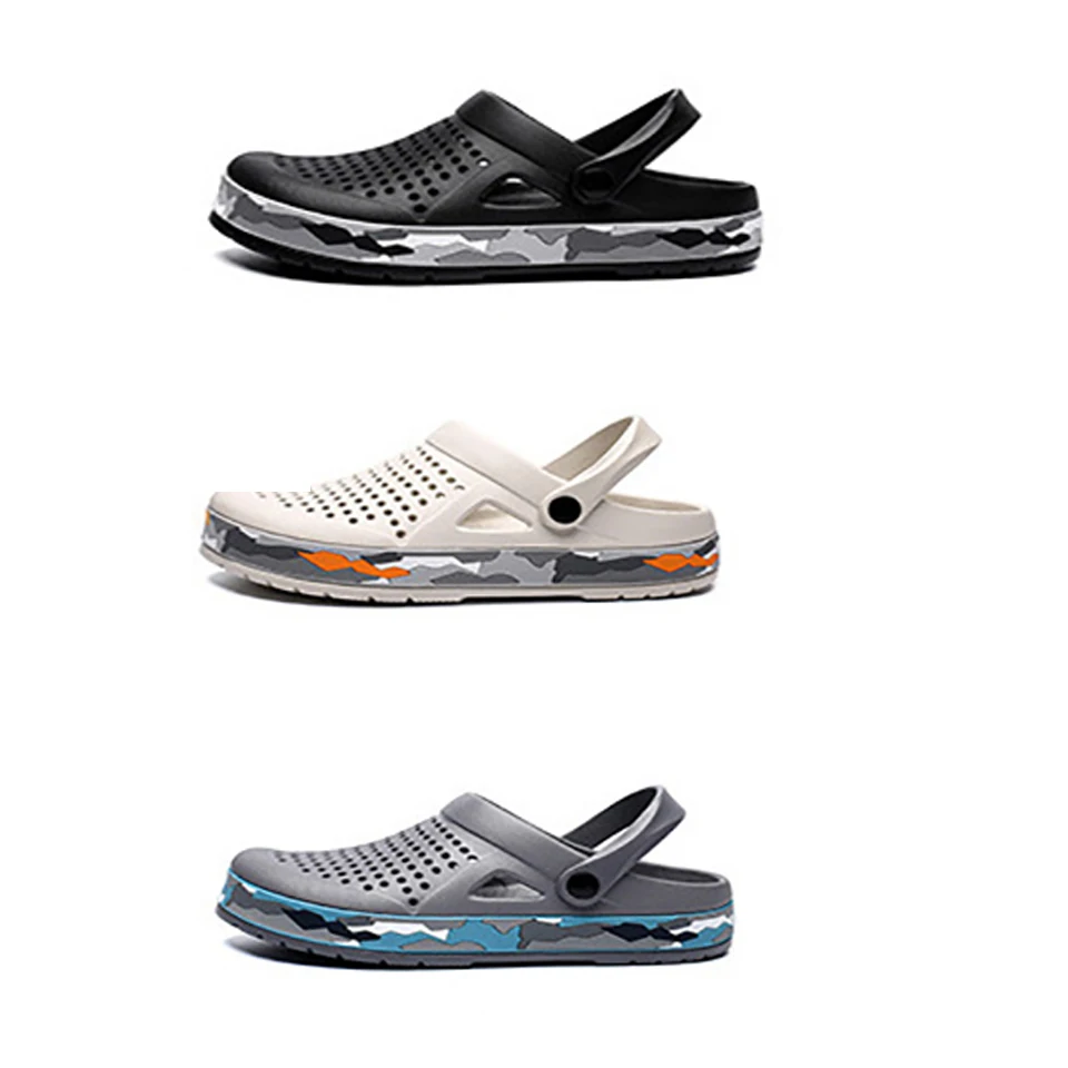 Шлепанцы мужские резиновые дышащие для рыбалки пляжные сандалии плоская подошва