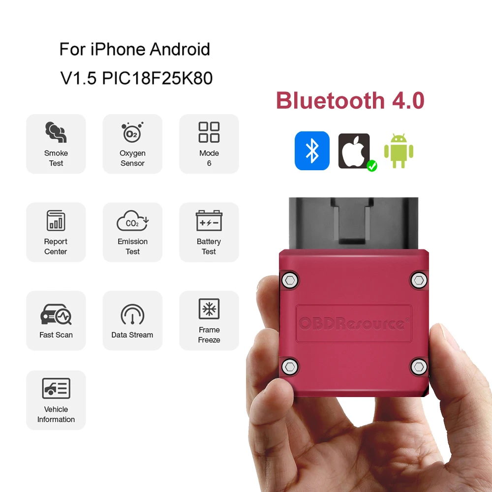 Считыватель кодов ошибок автомобиля P02 Bluetooth 4 0 для Android iPhone iOS Faslink бесплатное