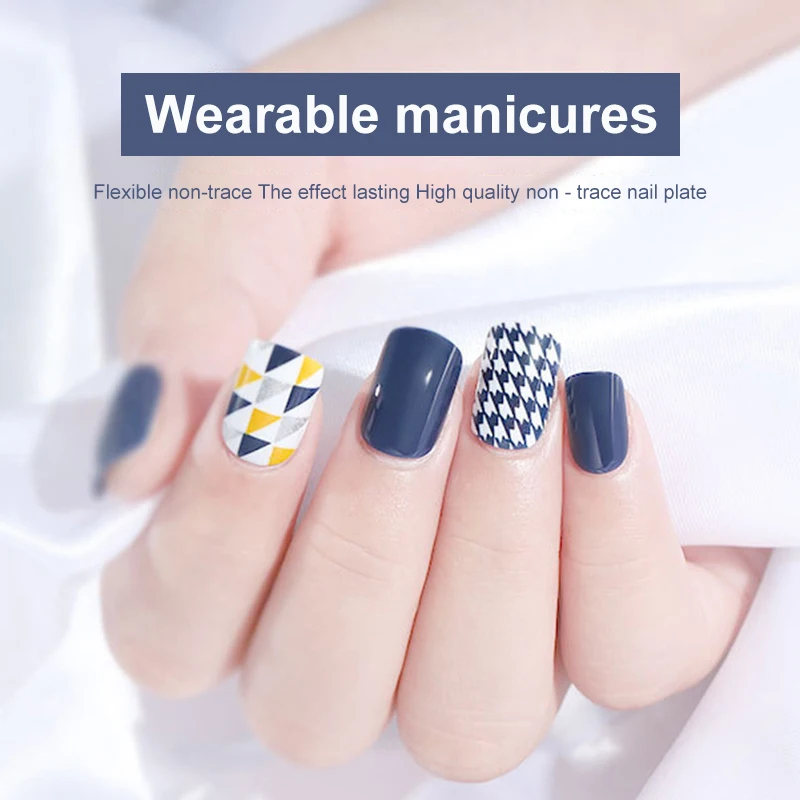 

Full Coverage Nail Stickers Nail Art Design Fake Nails Self-Adhesive Wearable Nails Female Hand Nail Modification Cosmetic Tools