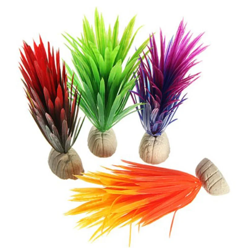 13 см пластиковые искусственные растения зеленые Нарцисс водная Трава Аквариум