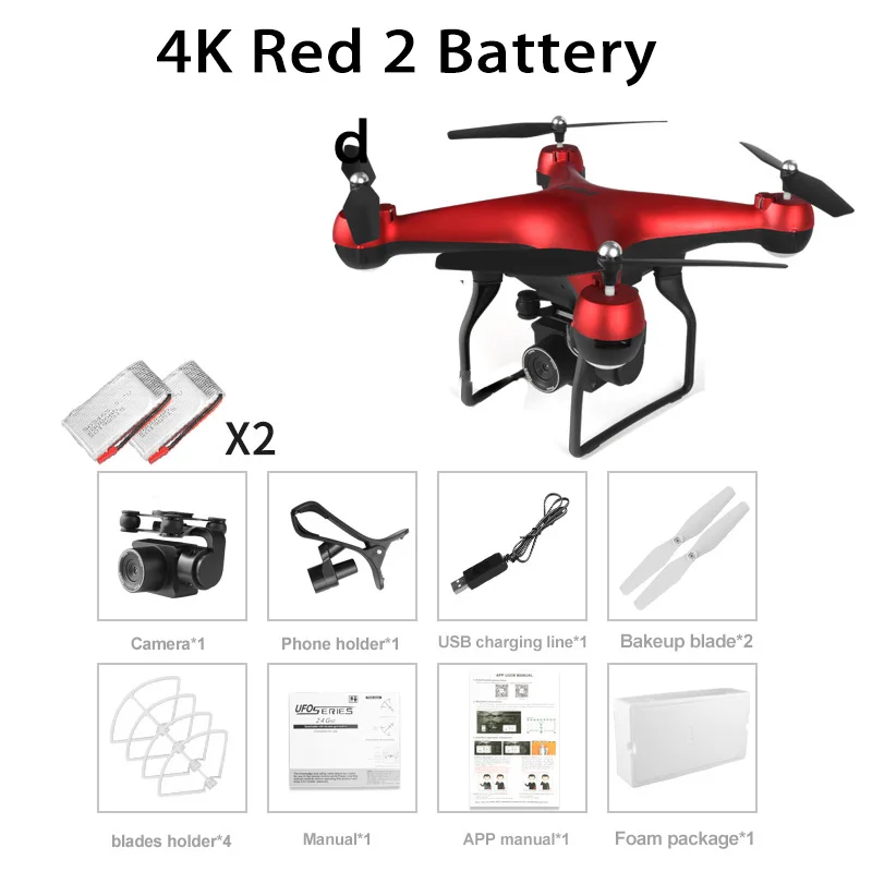 F68 Дрон супер длительный срок службы выносливость wifi FPV с камерой 4K HD 1080P RC Дрон Квадрокоптер самолет вертолет для детей - Цвет: Red 4K 2B