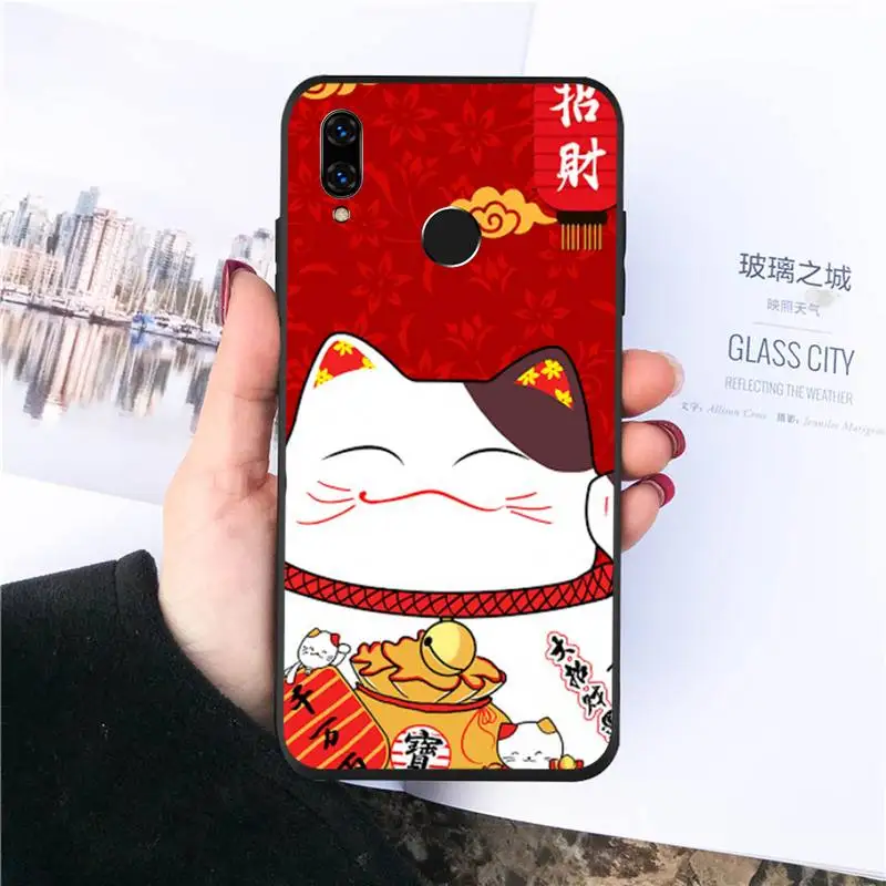 

China cute lucky cat animal Phone Cases For Huawei honor Mate P 10 20 30 40 Pro 10i 9 10 20 8 x Lite funda coque